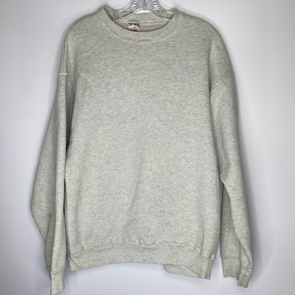 Vintage Fruit Of The Loom Gray Crewneck Sweatshirt Grunge XL